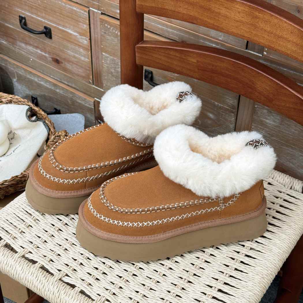 AUSTRALIAN SHEPHERD® UGG Boots Women Sheepskin Wool Collar Ankle Platform Mini Santana AS 3074