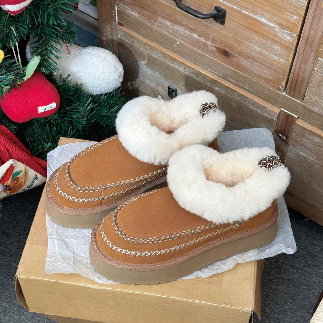 AUSTRALIAN SHEPHERD® UGG Boots Women Sheepskin Wool Collar Ankle Platform Mini Santana AS 3074