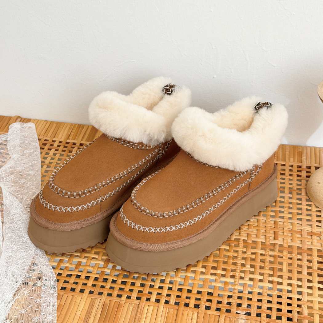 AUSTRALIAN SHEPHERD® UGG Boots Women Sheepskin Wool Collar Ankle Platform Mini Santana AS 3074