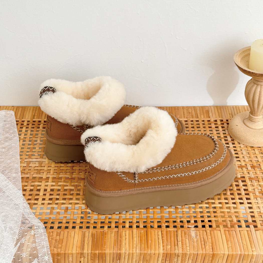 AUSTRALIAN SHEPHERD® UGG Boots Women Sheepskin Wool Collar Ankle Platform Mini Santana AS 3074