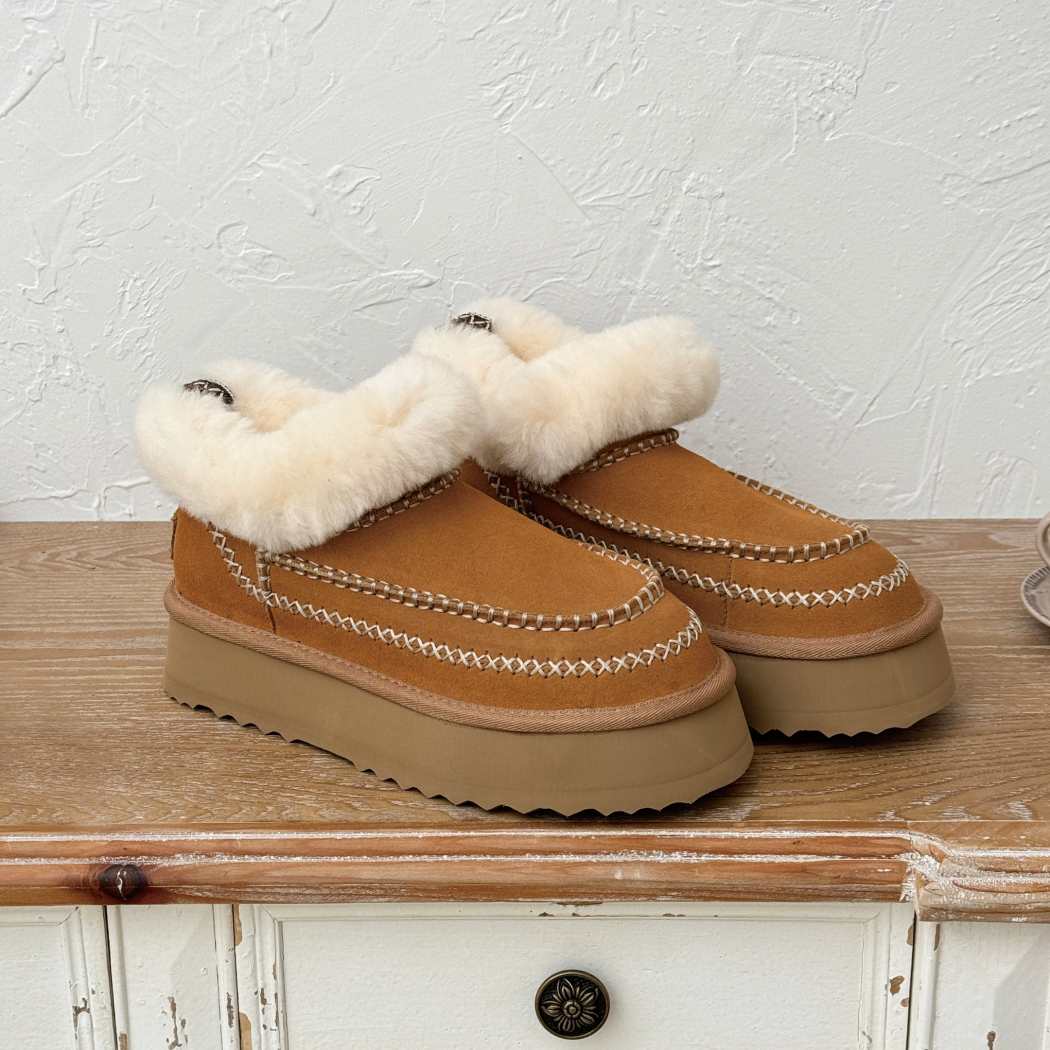 AUSTRALIAN SHEPHERD® UGG Boots Women Sheepskin Wool Collar Ankle Platform Mini Santana AS 3074
