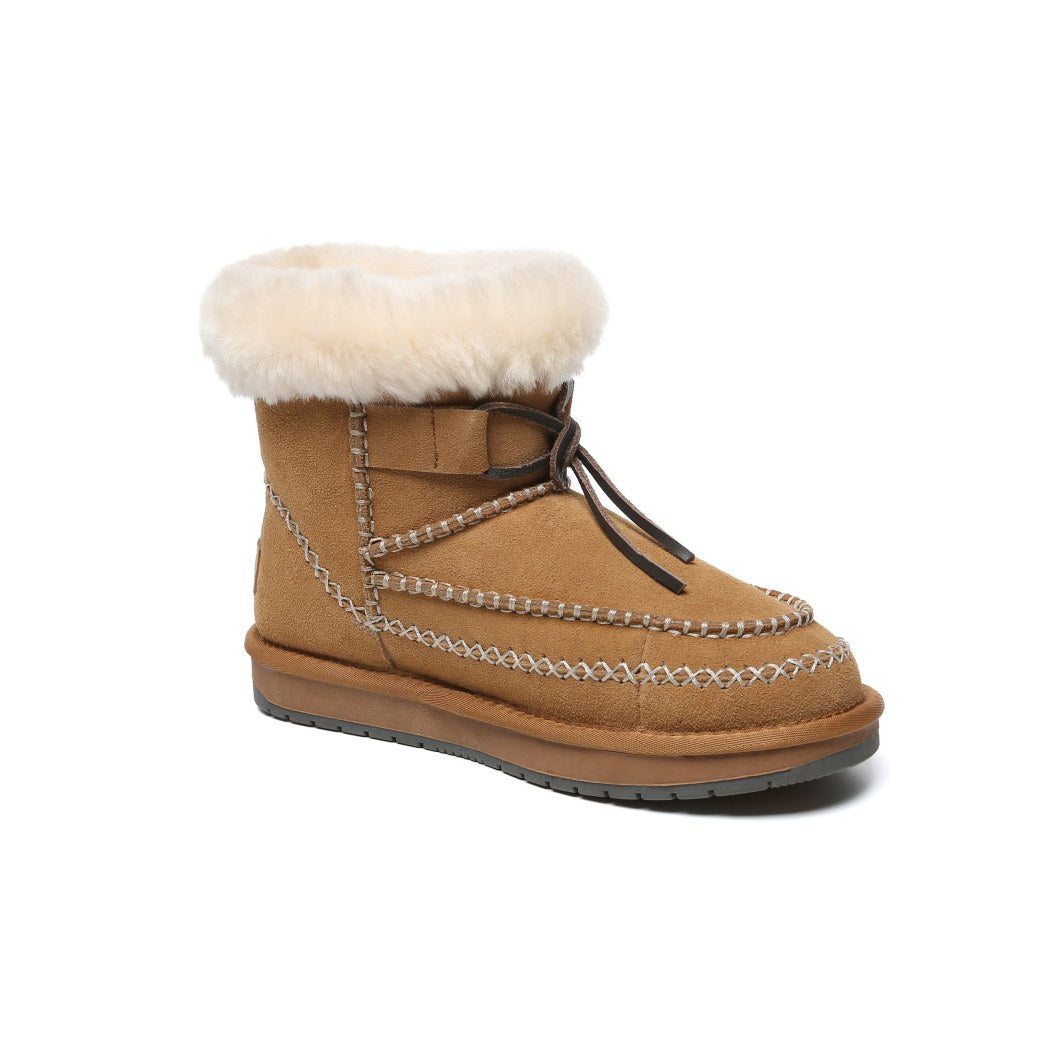AUSTRALIAN SHEPHERD® UGG Boots Women Sheepskin Wool Ankle Woven Mini Stormy AS 3075