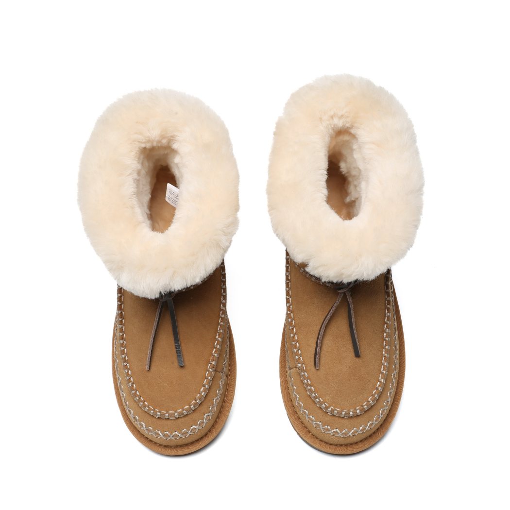 AUSTRALIAN SHEPHERD® UGG Boots Women Sheepskin Wool Ankle Woven Mini Stormy AS 3075