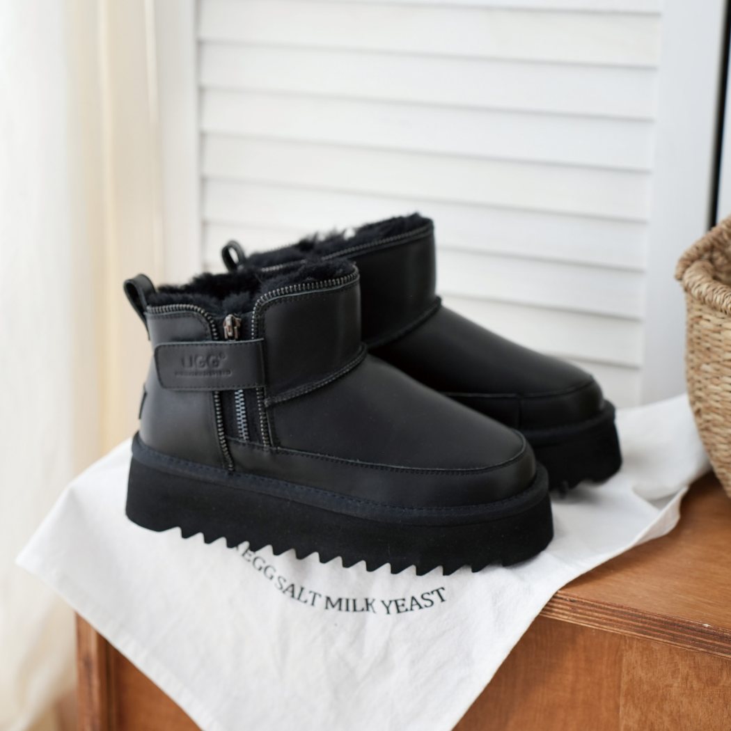 AUSTRALIAN SHEPHERD® UGG Boots Sheepskin Wool Zipper Ankle Platform Arya AS 3076