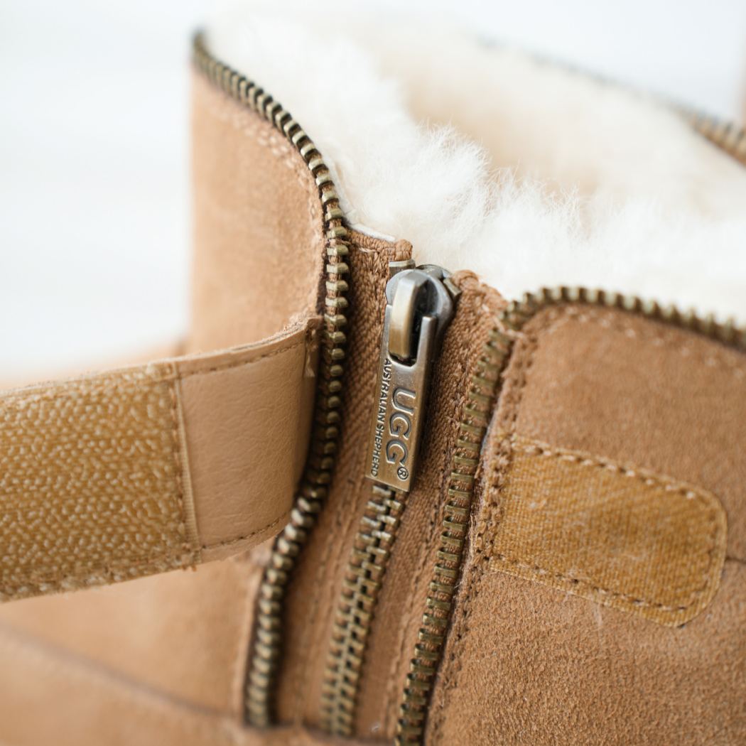 AUSTRALIAN SHEPHERD® UGG Boots Sheepskin Wool Zipper Ankle Platform Arya AS 3076