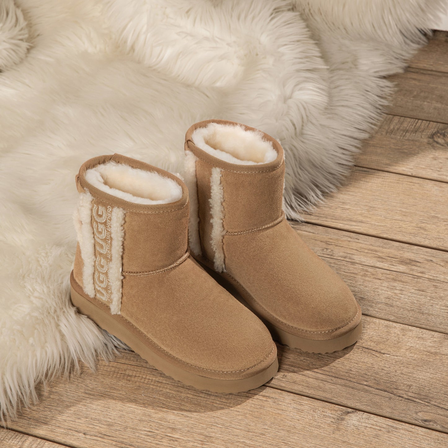 AUSTRALIAN SHEPHERD® UGG Boots Sheepskin Wool Shearling Lined Ankle Mini Darby AS 3078