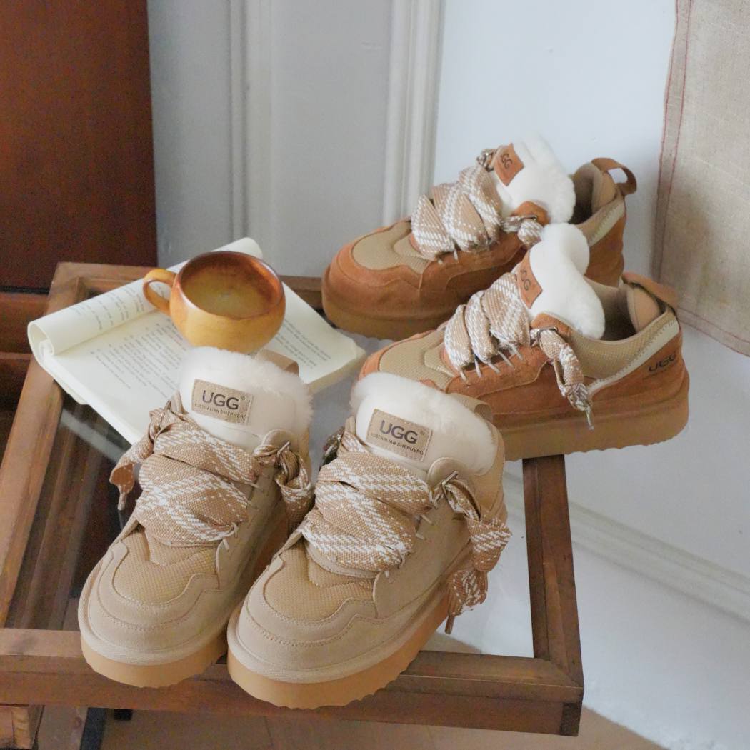 AUSTRALIAN SHEPHERD® UGG Boots Sheepskin Wool Lace Up Platform Parkyr AS 3083