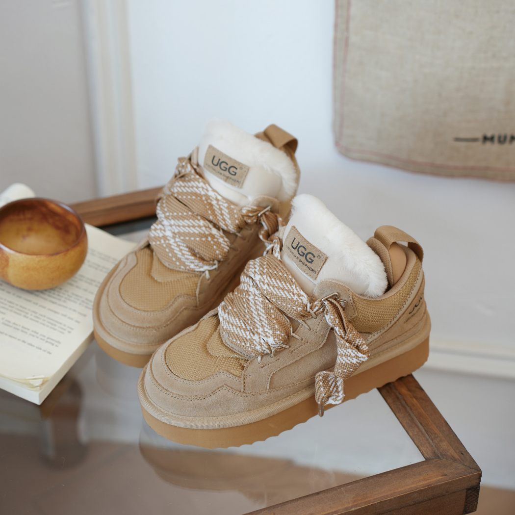 AUSTRALIAN SHEPHERD® UGG Boots Sheepskin Wool Lace Up Platform Parkyr AS 3083