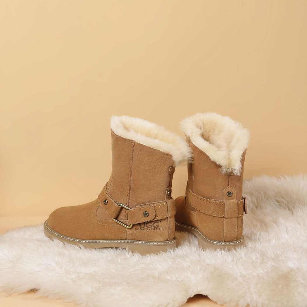AUSTRALIAN SHEPHERD® UGG Boots Women Sheepskin Wool Mid-Calf Sarah AS 4003