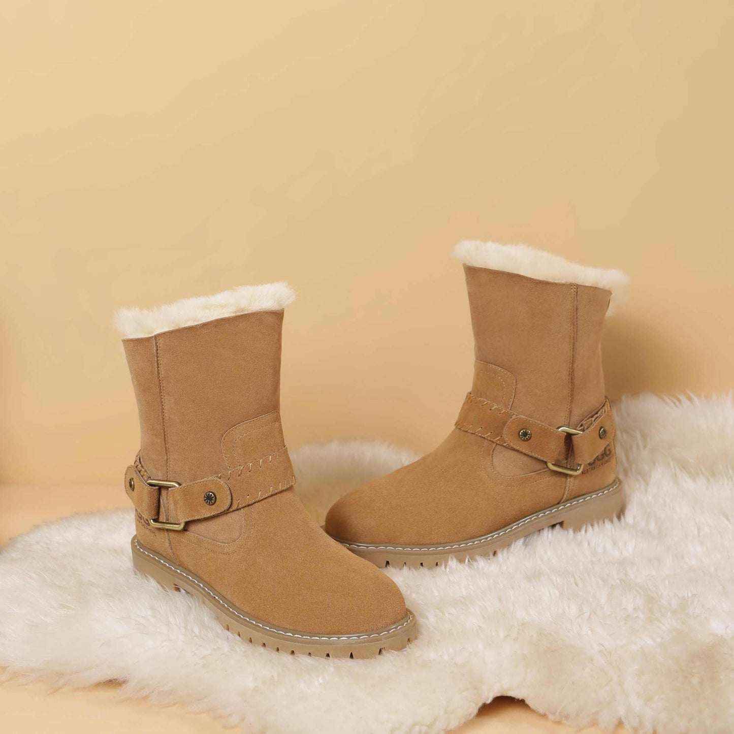 AUSTRALIAN SHEPHERD® UGG Boots Women Sheepskin Wool Mid-Calf Sarah AS 4003