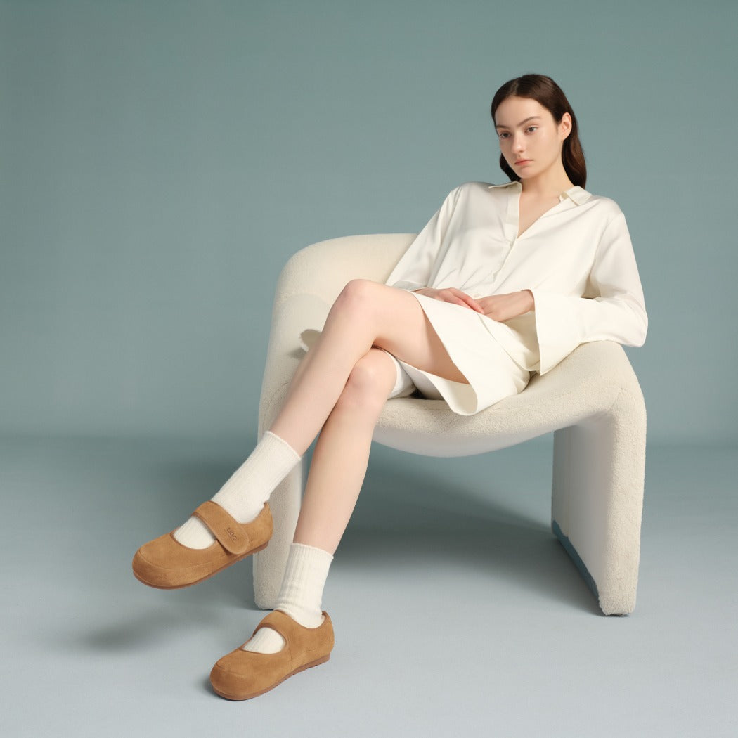 AUSTRALIAN SHEPHERD® UGG Slippers Sheepskin Wool Adjustable Strap Mary Jane Millie AS 7022