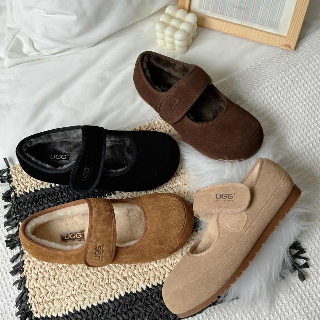 AUSTRALIAN SHEPHERD® UGG Slippers Sheepskin Wool Adjustable Strap Mary Jane Millie AS 7022