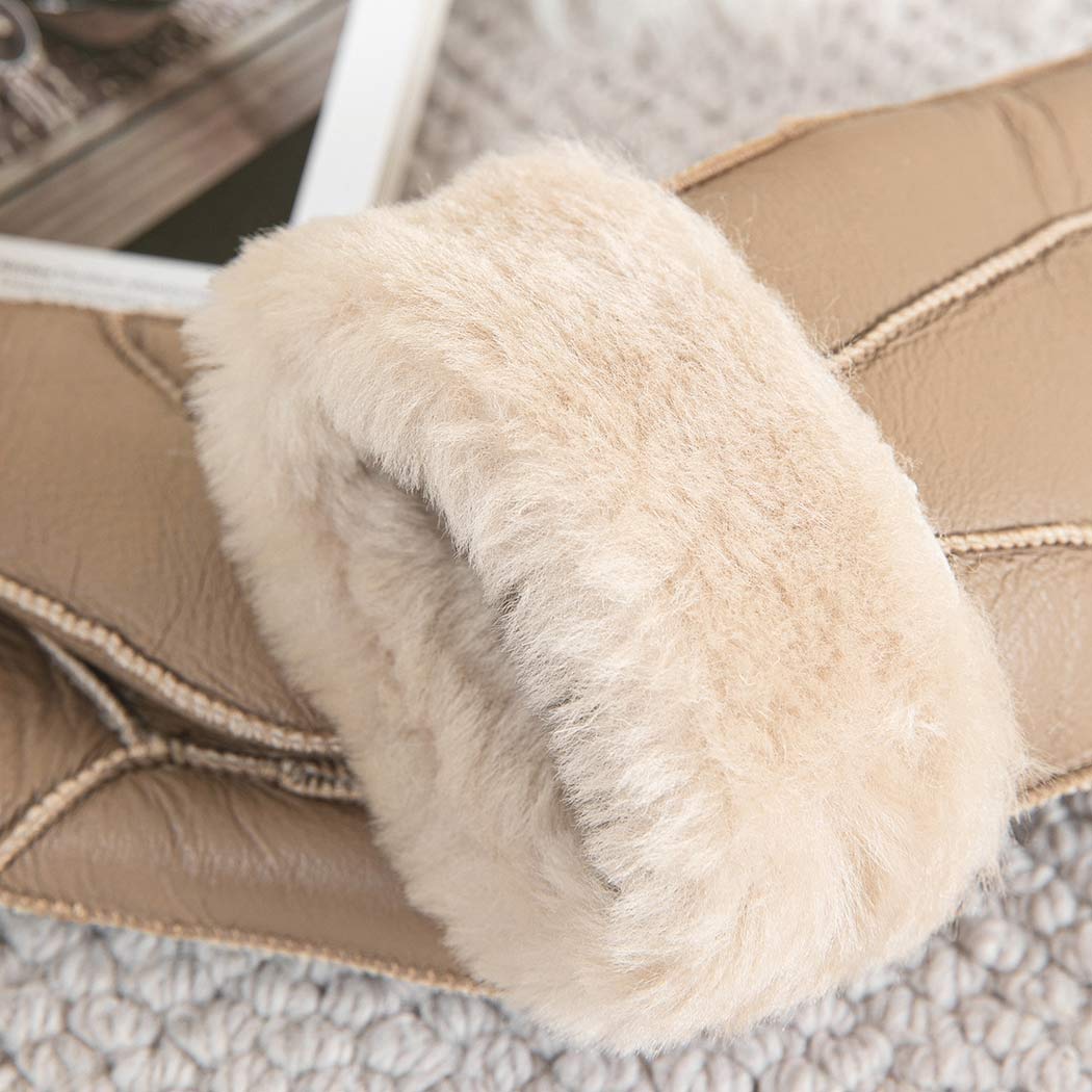 AUSTRALIAN SHEPHERD® Leather Fluffy Sheepskin Wool Stitching Gloves ASA 014