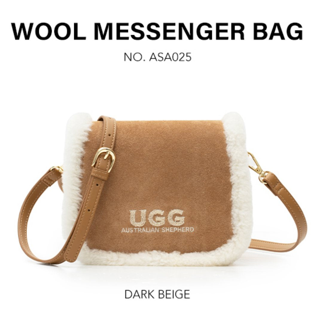 AUSTRALIAN SHEPHERD® Fluffy Wool Over Shoulder Messenger Bag ASA 025