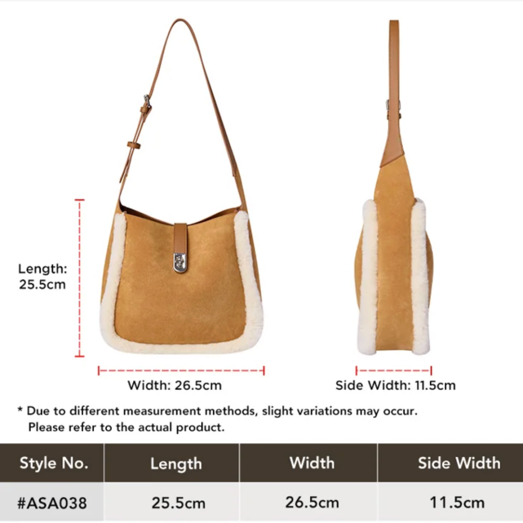 AUSTRALIAN SHEPHERD® Women Fluffy Wool Over Shoulder Bag Dona ASA 038