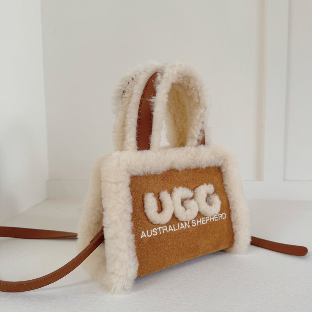Australian Shepherd Women Fluffy Shearling Strap Shoulder Bag ASA 045