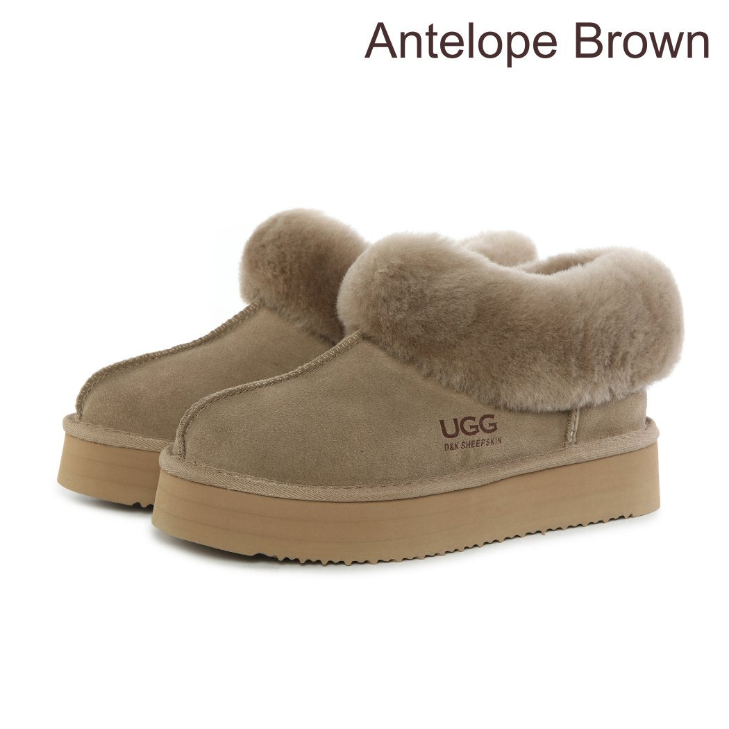 DK UGG Sheepskin Platform Slippers Franka 118