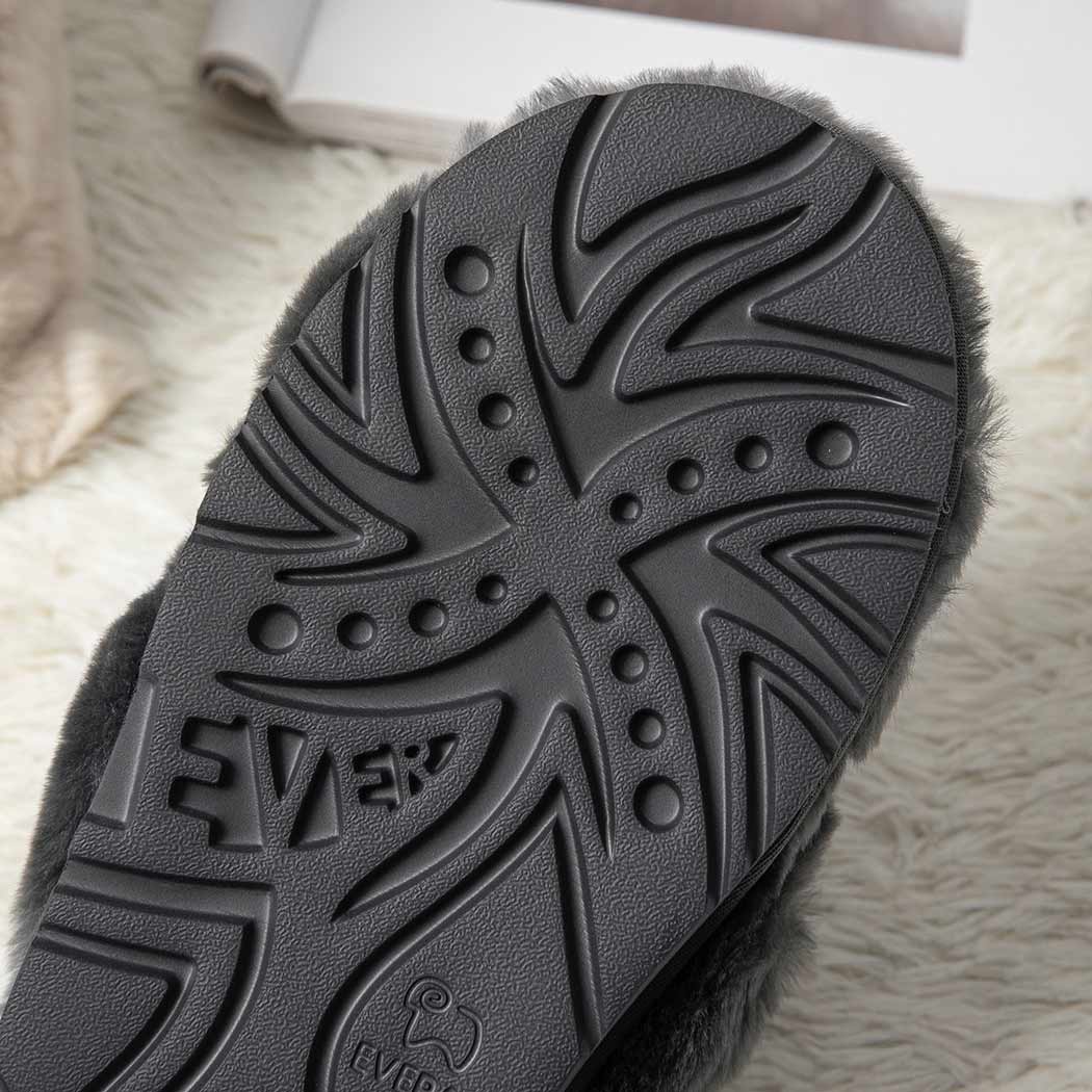 EVERAU® UGG Women Crossover Fluffy Slides Leanna EA 2047