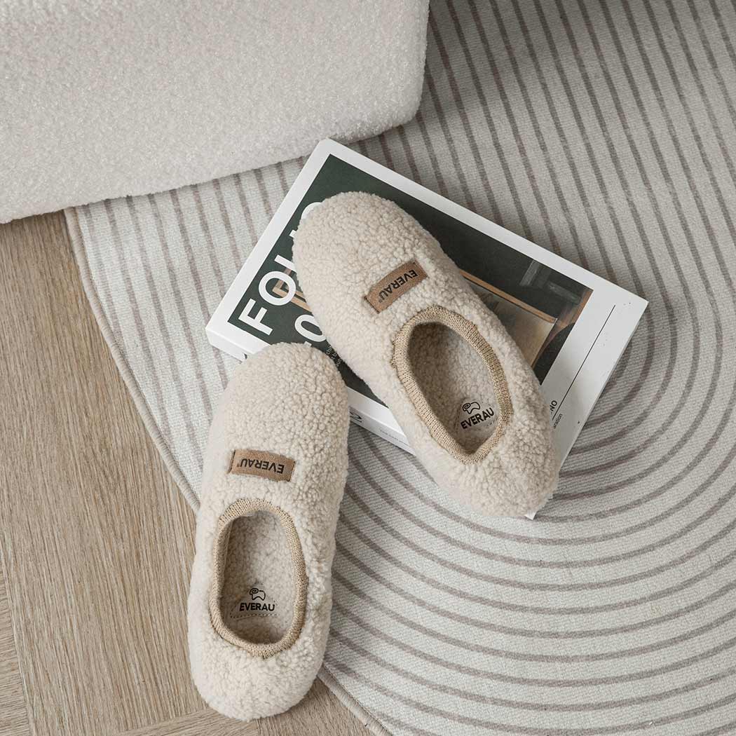 EVERAU® UGG Slippers Women Curly Sheepskin Wool Elastic Lucina EA 2055