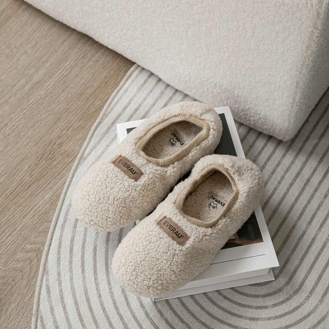 EVERAU® UGG Slippers Women Curly Sheepskin Wool Elastic Lucina EA 2055
