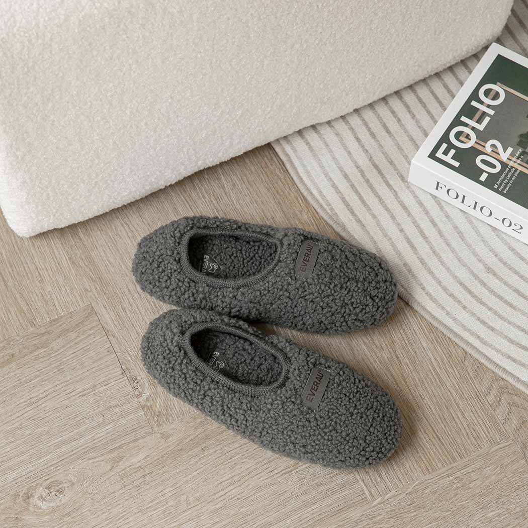 EVERAU® UGG Slippers Women Curly Sheepskin Wool Elastic Lucina EA 2055