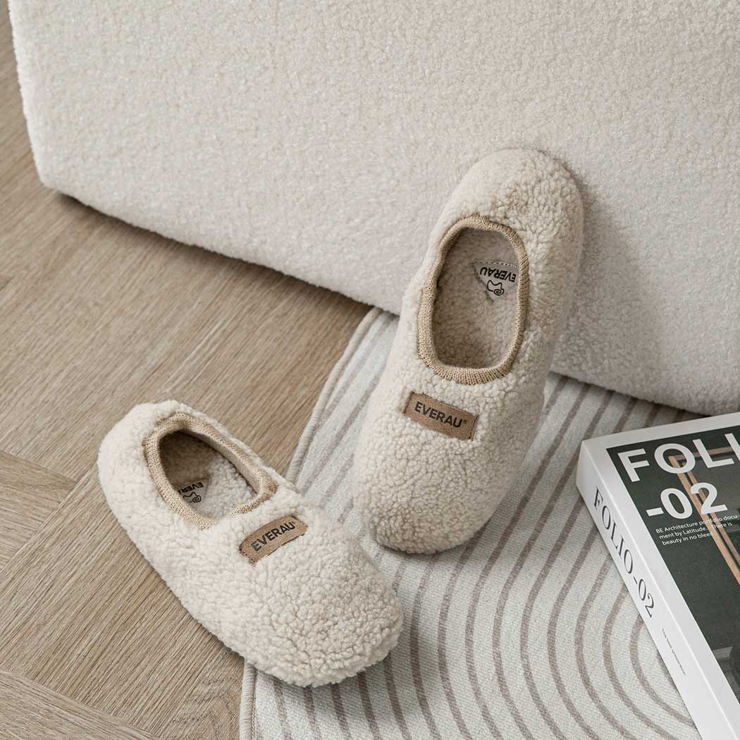 EVERAU® UGG Slippers Women Curly Sheepskin Wool Elastic Lucina EA 2055