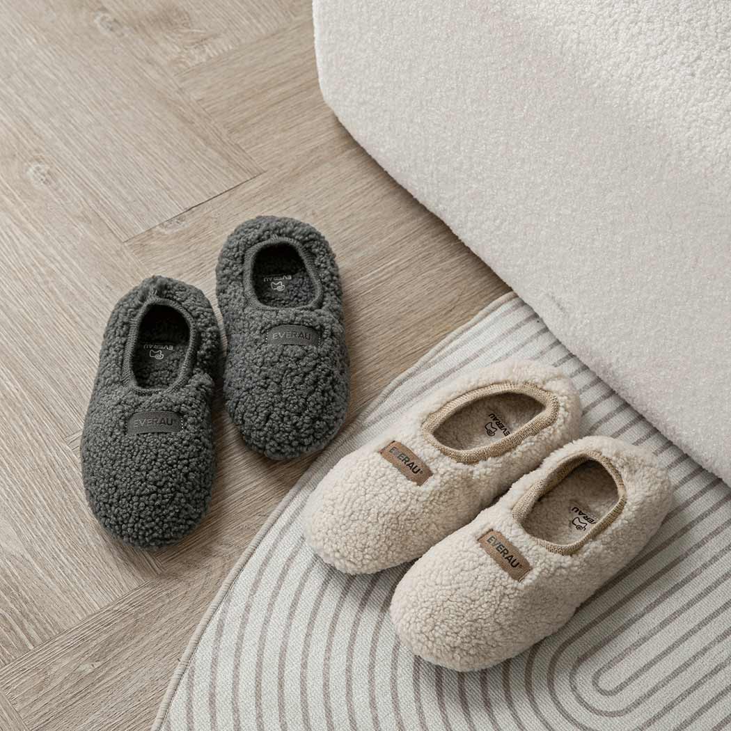 EVERAU® UGG Slippers Women Curly Sheepskin Wool Elastic Lucina EA 2055