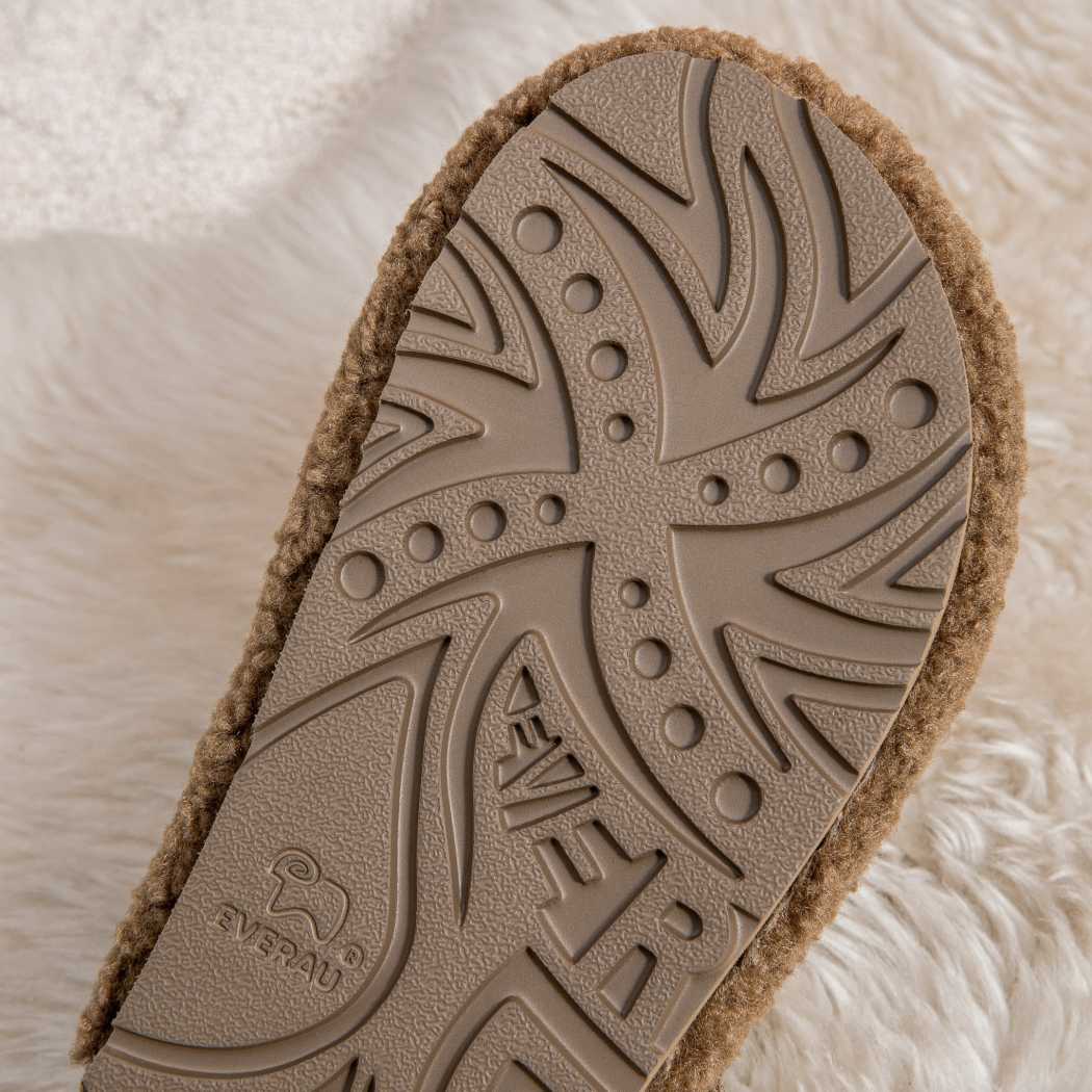 EVERAU® UGG Women Shearling Buckle Sandal Slides Greta EA 2057