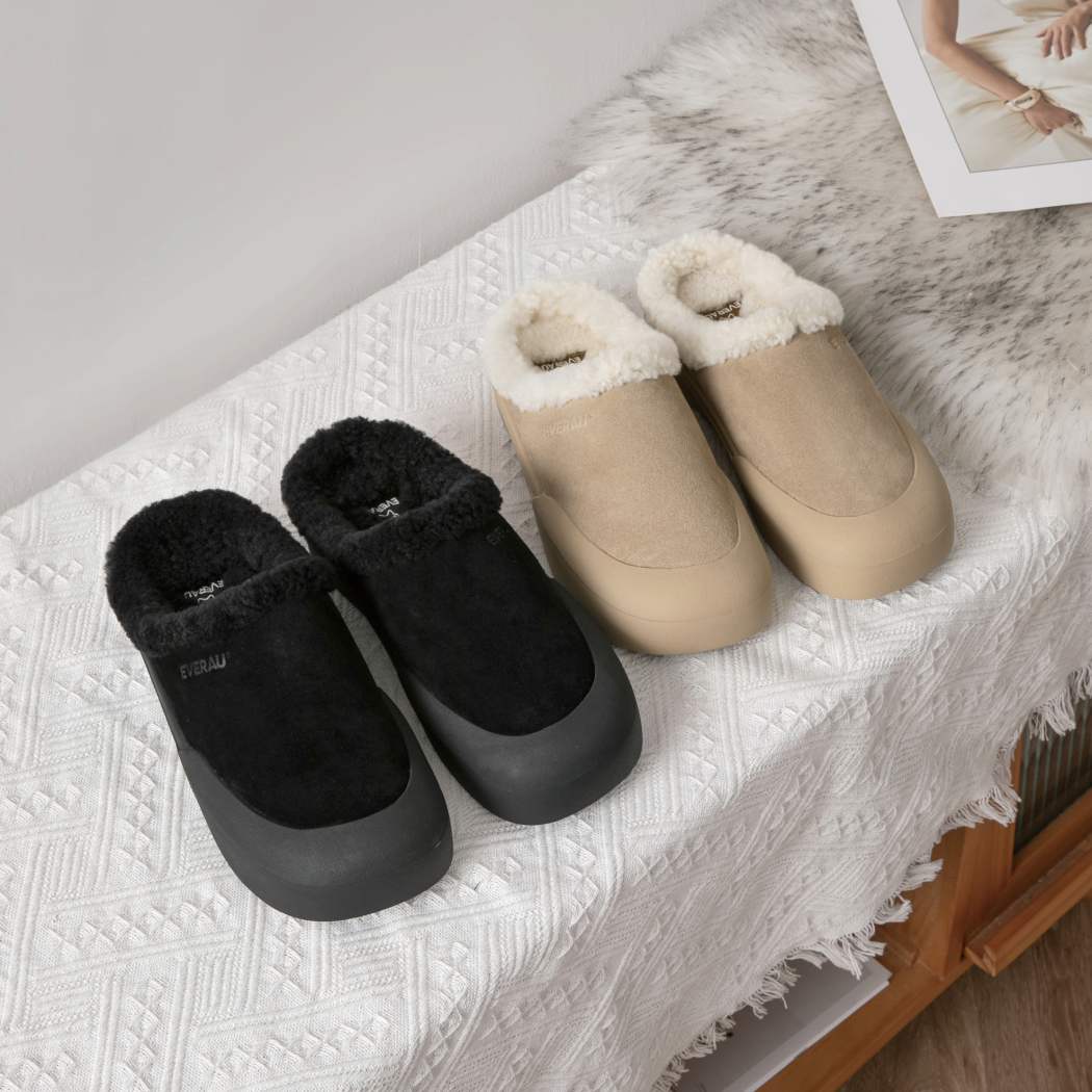 EVERAUĀ® UGG Slippers Sheepskin Wool Scuff Staney EA 2060