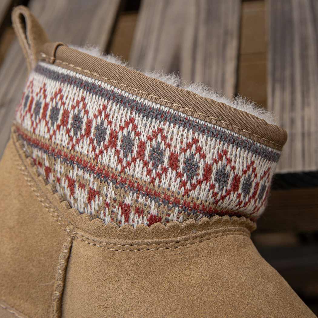 EVERAU® UGG Boots Sheepskin Wool Woven Ankle Platform Grantlee EA 3169