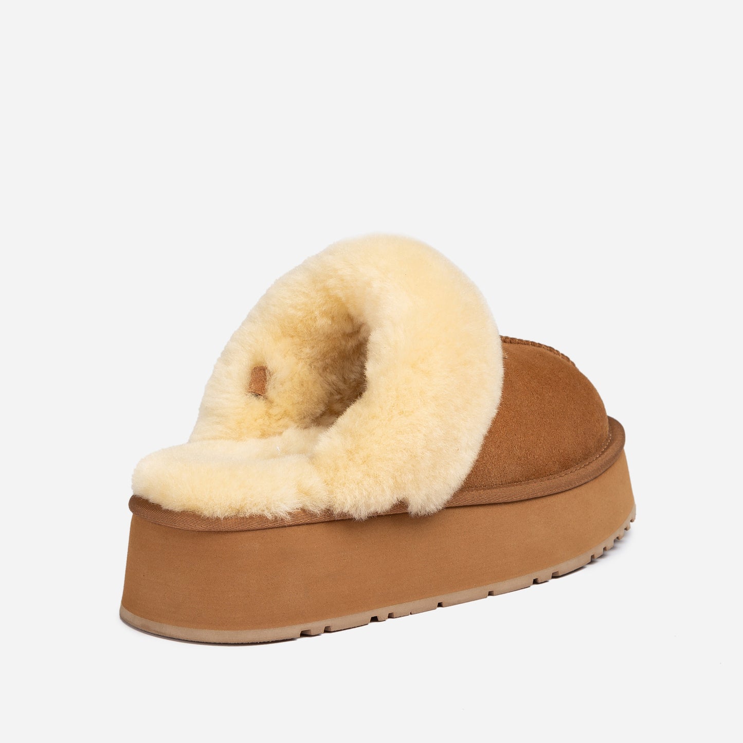 OZWEAR UGG COQUETTE PLATFORM SLIPPER (ELASTIC LOGO & WOOL STRAP ) OB 114PD