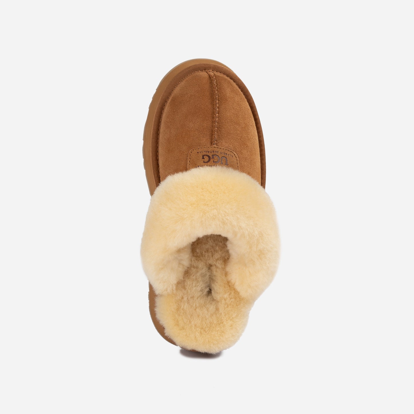 OZWEAR UGG COQUETTE PLATFORM SLIPPER (ELASTIC LOGO & WOOL STRAP ) OB 114PD