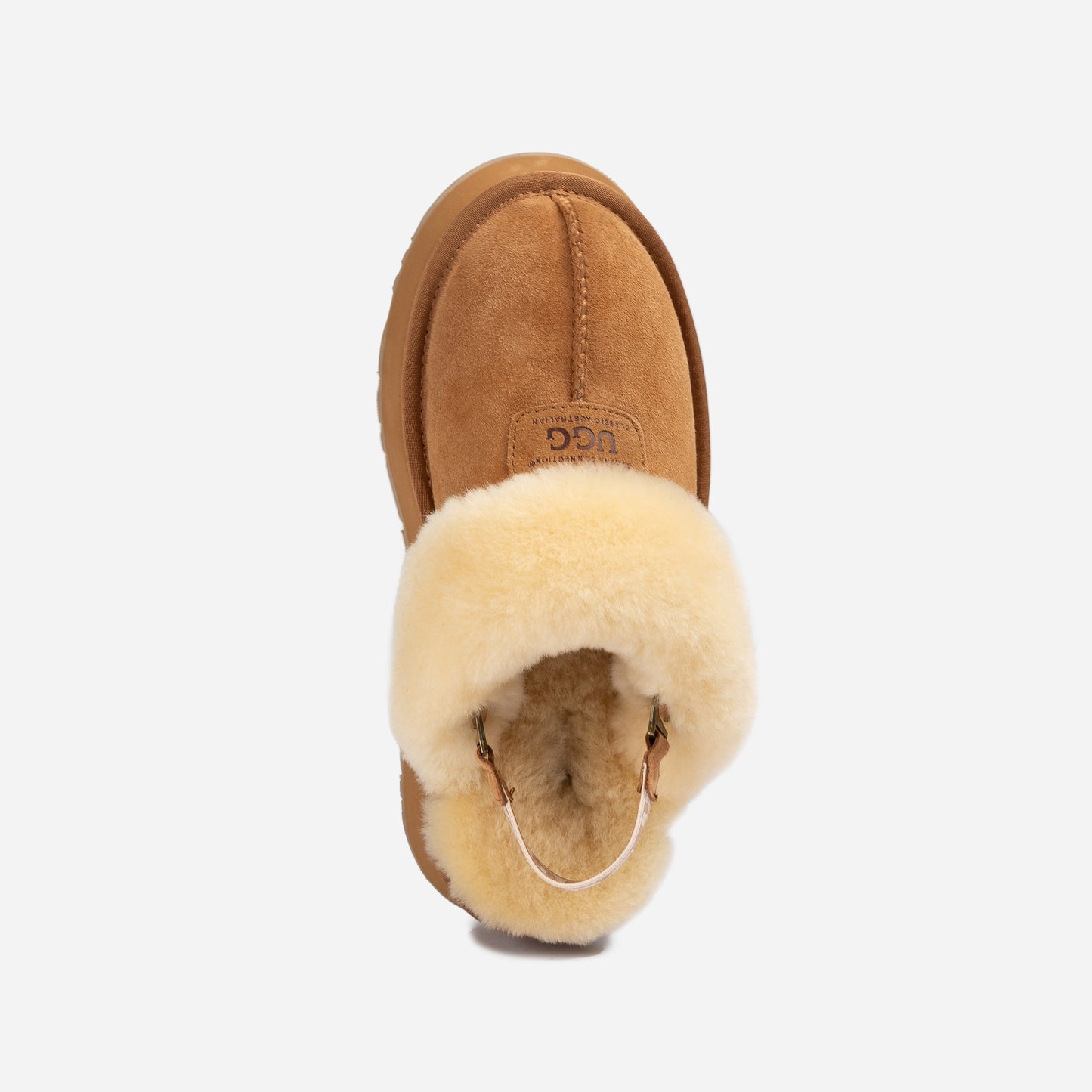 OZWEAR UGG COQUETTE PLATFORM SLIPPER (ELASTIC LOGO & WOOL STRAP ) OB 114PD