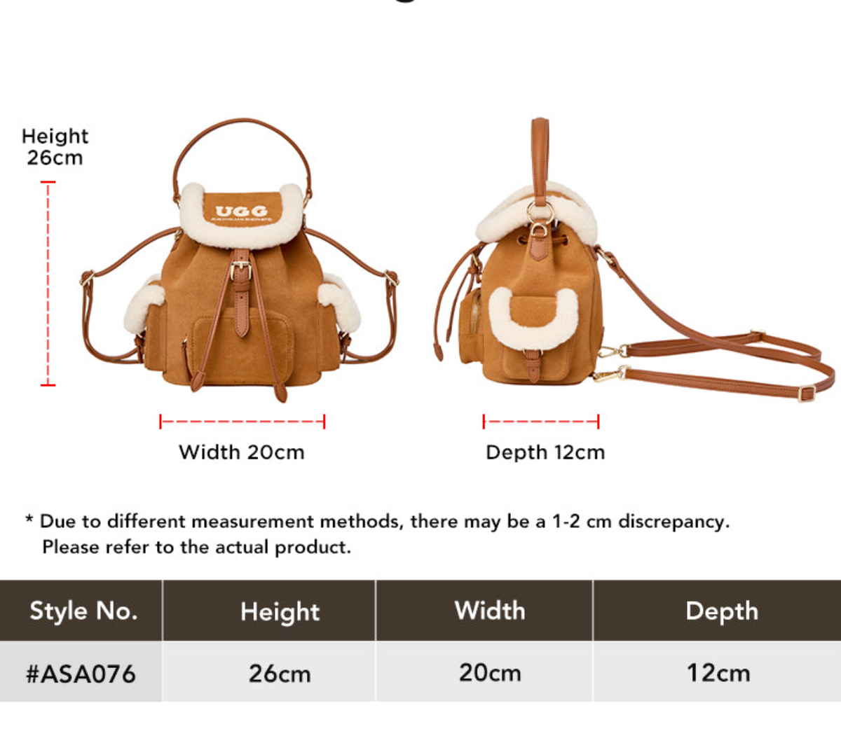 AUSTRALIAN SHEPHERD® Women Braxton Cow Suede Wool Drawstring Backpack ASA 076