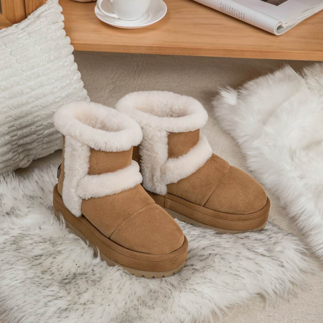 UGG EVERAU® Udelia Platform Shearling-Lined Boots UEA 3007