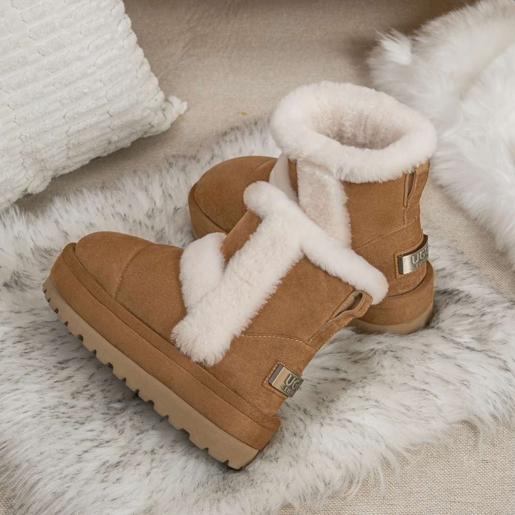 UGG EVERAU® Udelia Platform Shearling-Lined Boots UEA 3007