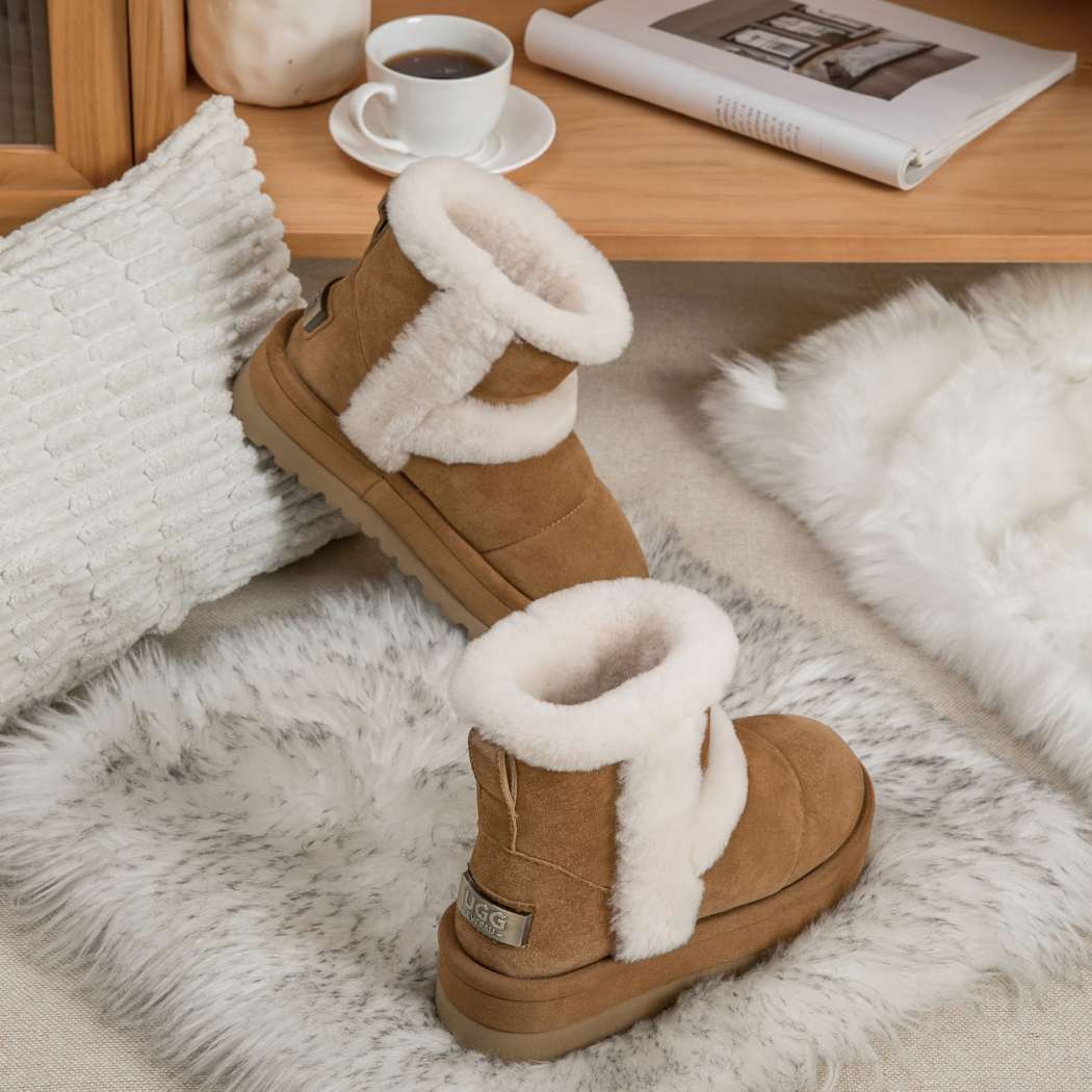 UGG EVERAU® Udelia Platform Shearling-Lined Boots UEA 3007