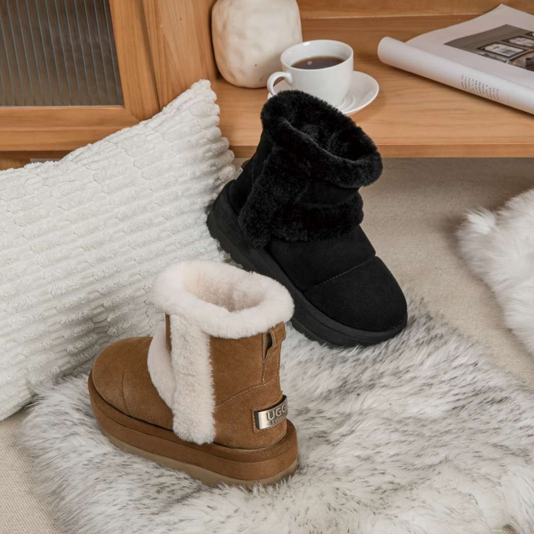 UGG EVERAU® Udelia Platform Shearling-Lined Boots UEA 3007