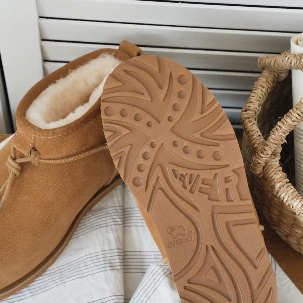 UGG EVERAU® UGG Boots Women Sheepskin Wool Mini Ankle Euro Loaf Palmer UEA 3017