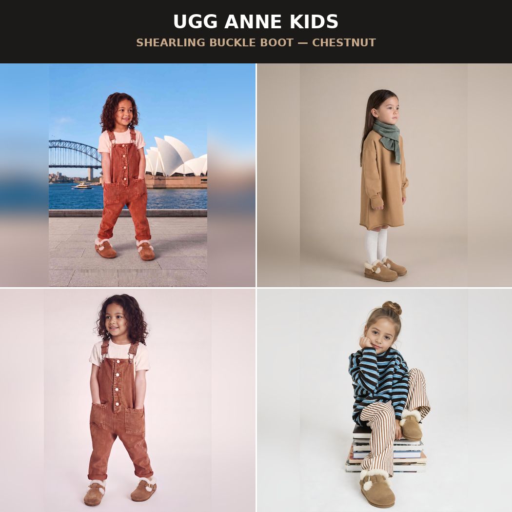OZWEAR UGG KIDS ANNE SHEARLING BUCKLE BOOT OB 1039K