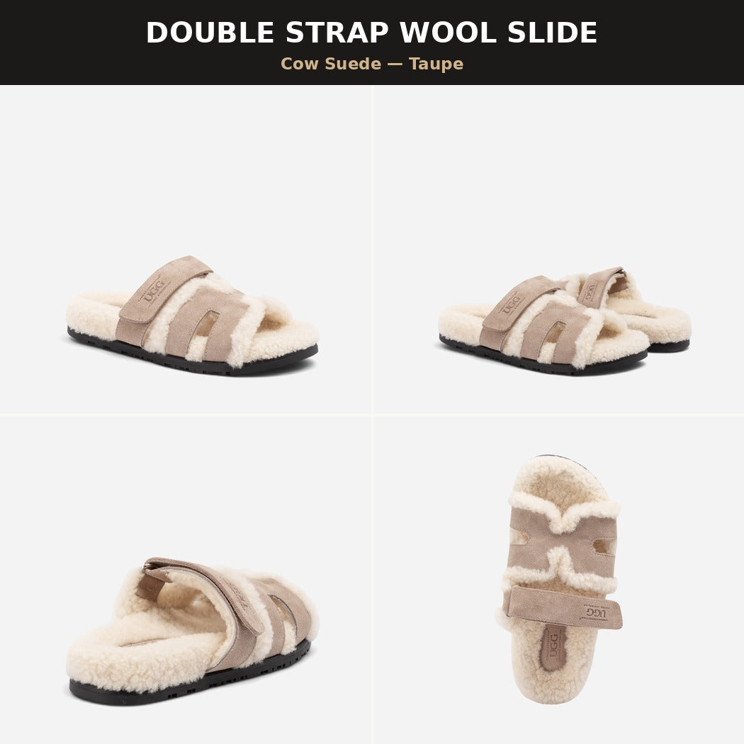 OZWEAR UGG Women's Double Strap Wool Slide OB 1144
