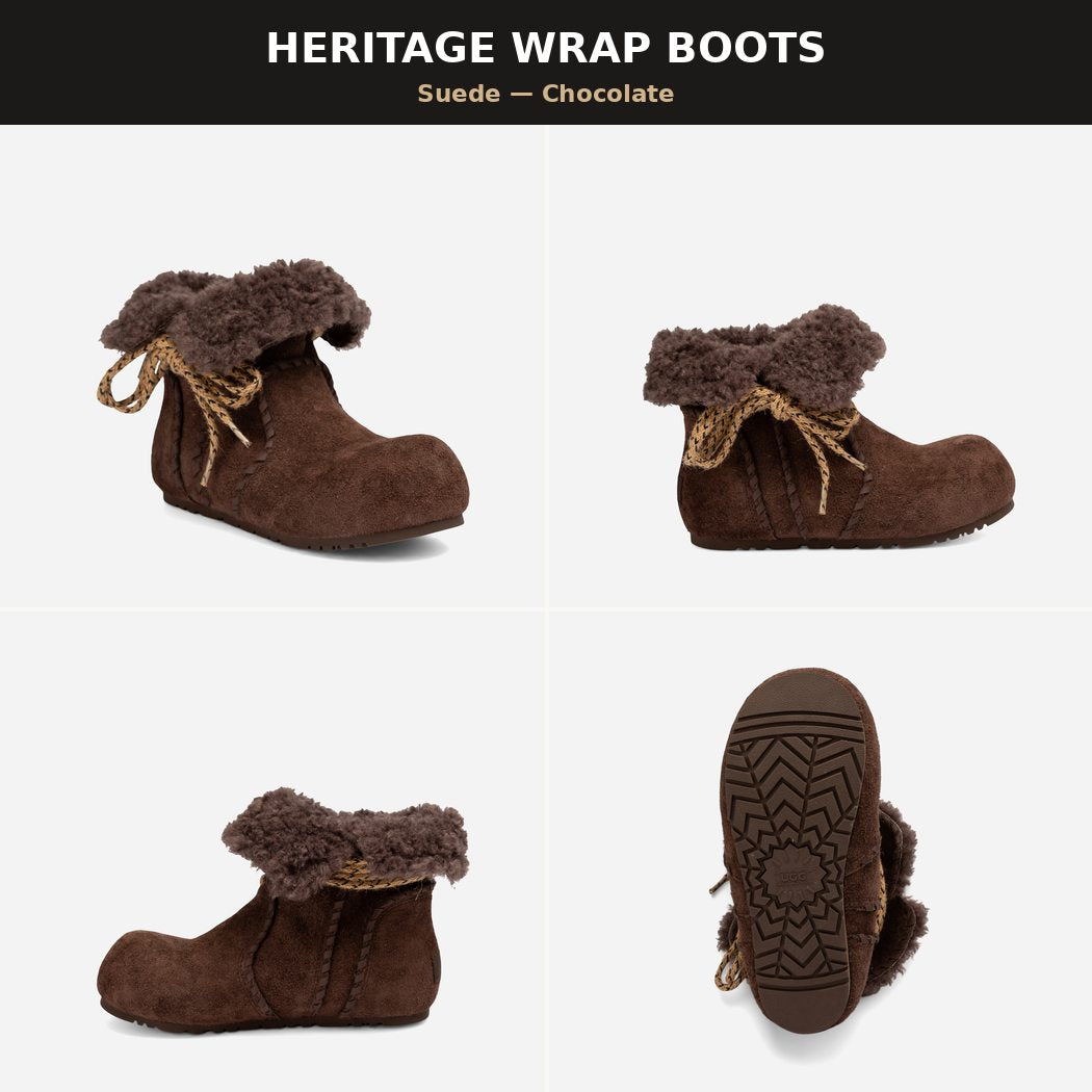 OZWEAR UGG HERITAGE SHEARLING WRAP BOOTS OB1045