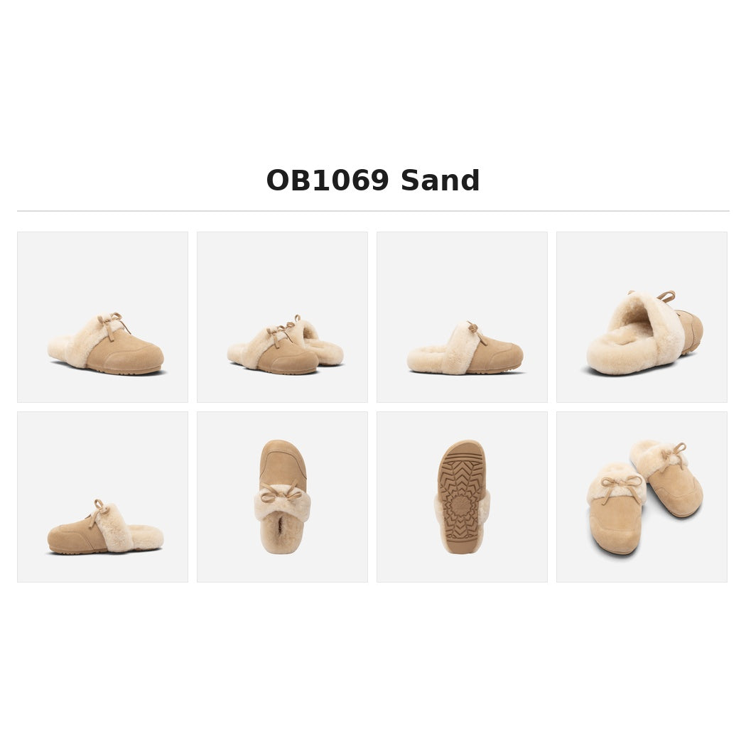 OZWEAR UGG Liya Women's Shearing Sheepskin Fur Slippers _OB 1069
