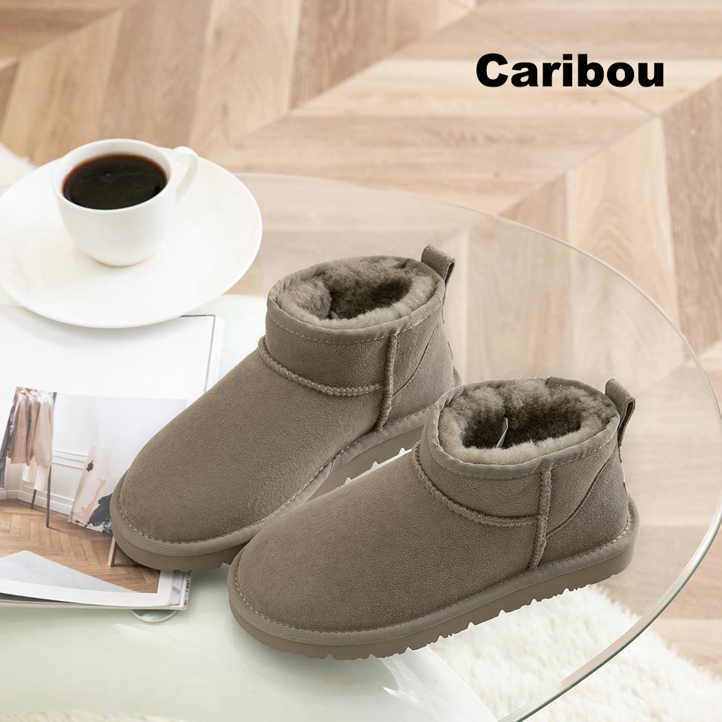 AUSTRALIAN SHEPHERD® UGG Boots Double Faced Sheepskin Wool Ankle Mini Boots Jade AS 3068