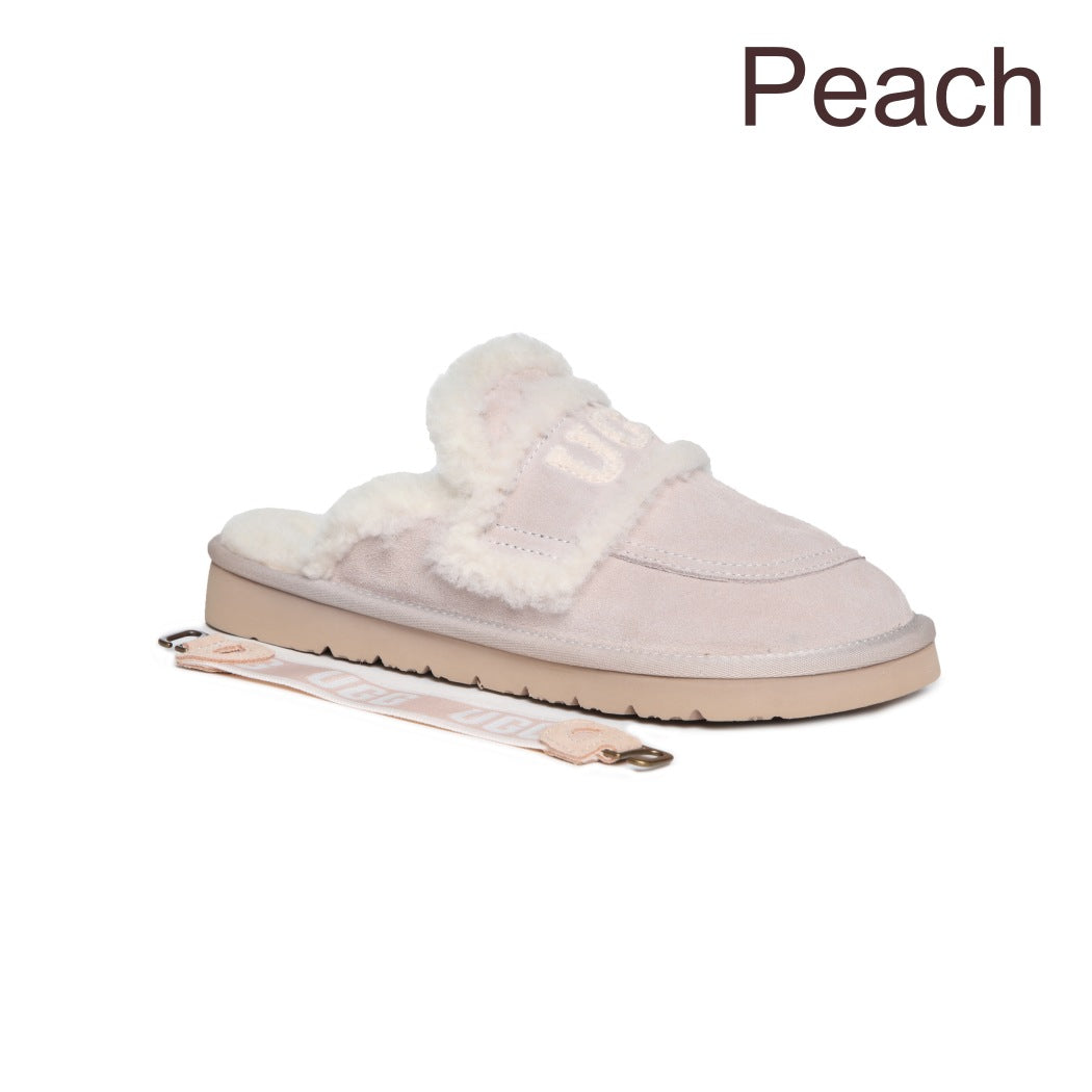 Erin detachable strap scuff slippers DK 161 in Peach