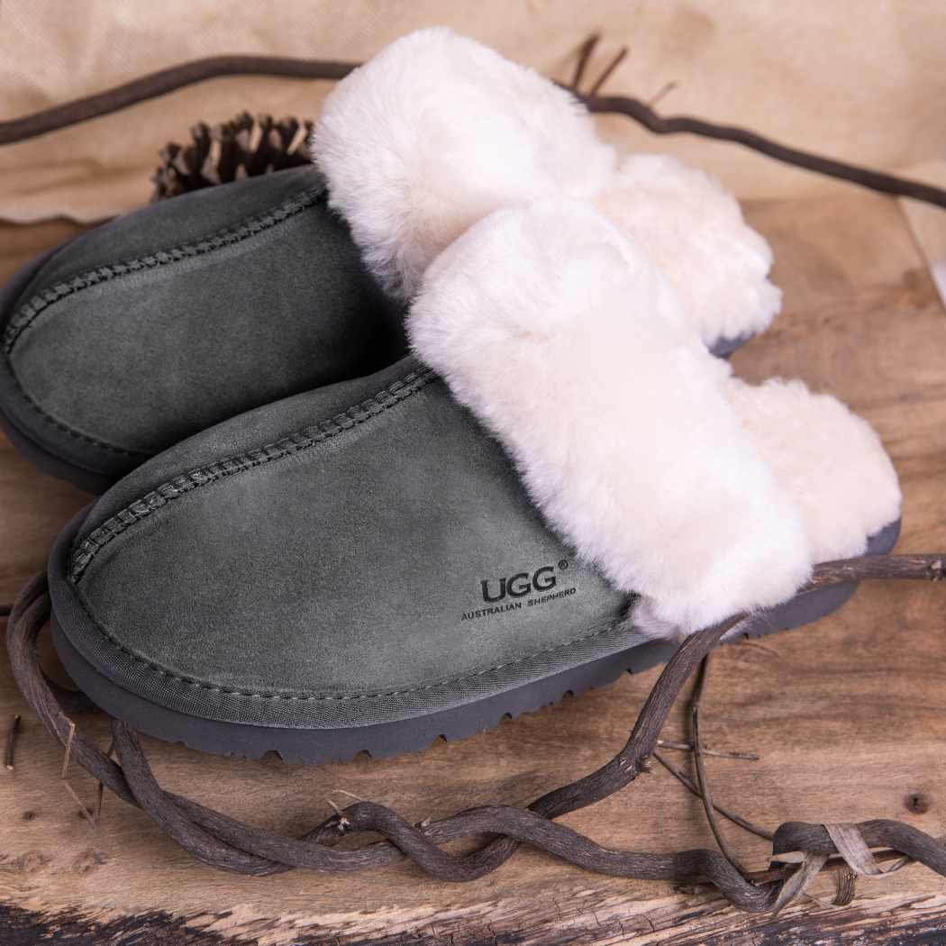 AUSTRALIAN SHEPHERD® UGG Slippers Sheepskin Wool Scuff Muffin 15564