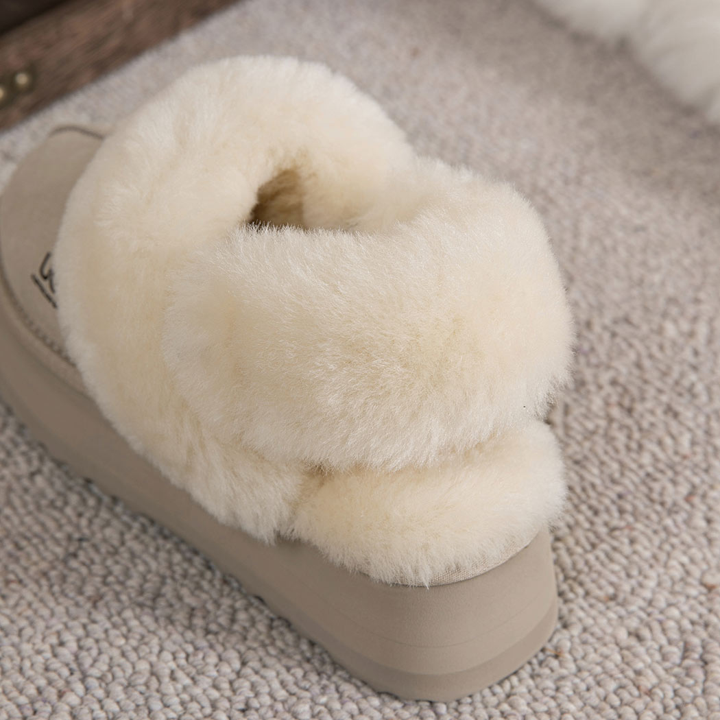 AUSTRALIAN SHEPHERD® 3-Way Style UGG Women Slippers Removable Wool Strap Slingback Platform Musa AS 2077