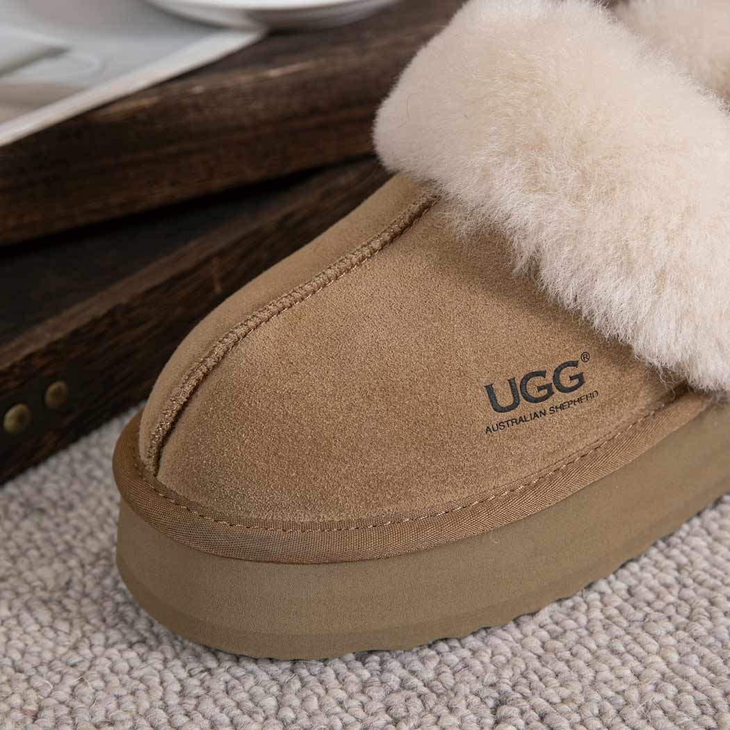 AUSTRALIAN SHEPHERD® 3-Way Style UGG Women Slippers Removable Wool Strap Slingback Platform Musa AS 2077