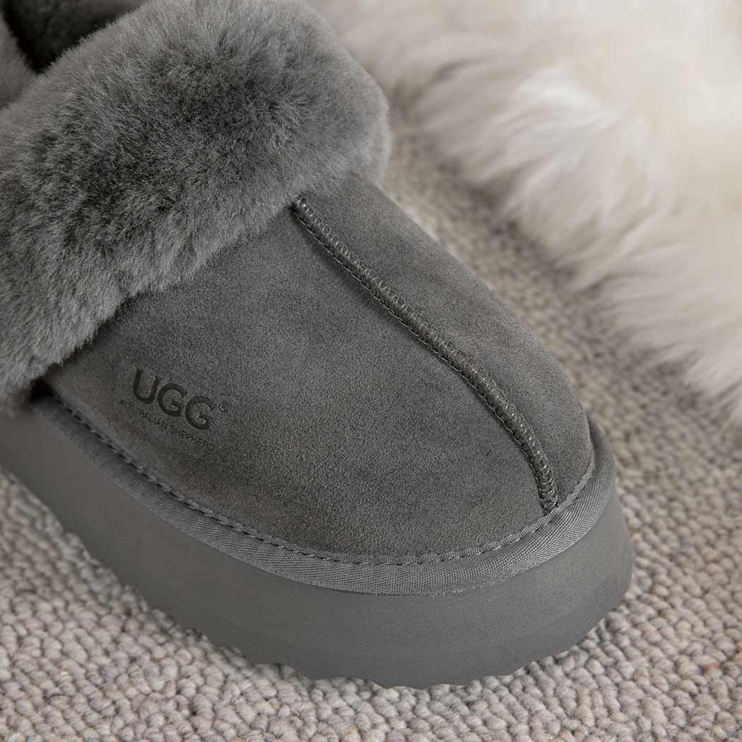 AUSTRALIAN SHEPHERD® 3-Way Style UGG Women Slippers Removable Wool Strap Slingback Platform Musa AS 2077