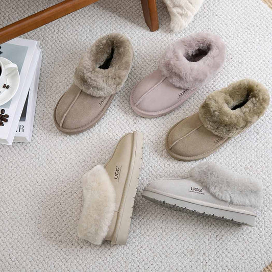 AUSTRALIAN SHEPHERD® UGG Slippers Sheepskin Wool Ankle Homey Special AS 2079